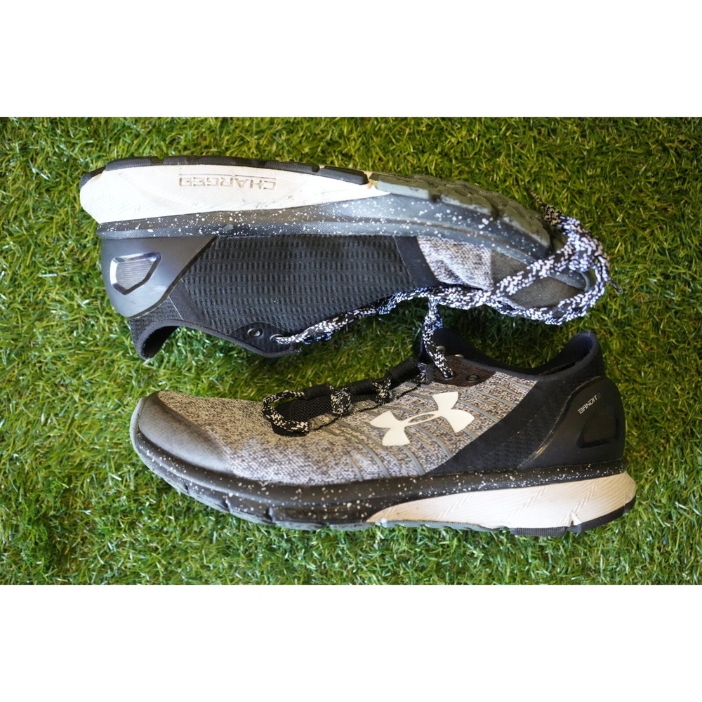 Under Armour Charged Bandit 2 Womens US 7.5 Shoes Gray Black Lace‎ Up Sneakers
